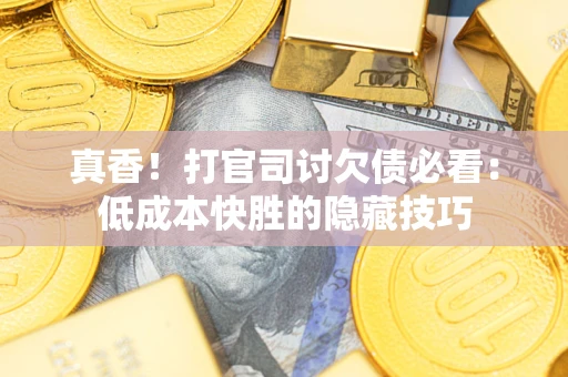 武汉真香！打官司讨欠债必看：低成本快胜的隐藏技巧